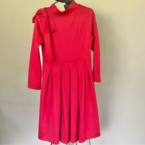 Mock Neck Crimson Dress